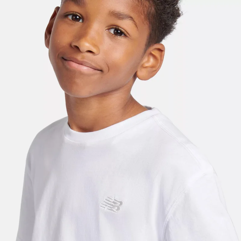 New Balance Bright White Jersey Small Logo T-Shirt for Men | Best Price UAE