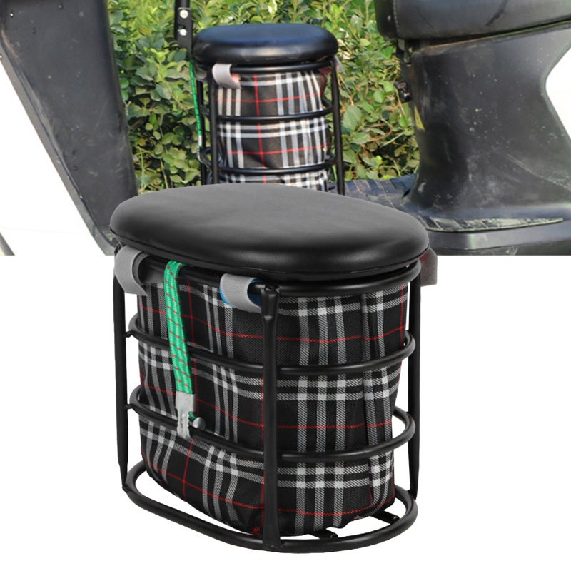 Electric Bike Child Seat Waterproof PU Leather Surface Foldable Footrest Front Child Seat for Bicycle - Sturdy Premium Steel Tube Structure Soft Breathable Cushion with Storage Pocket for Toddlers - Image 5