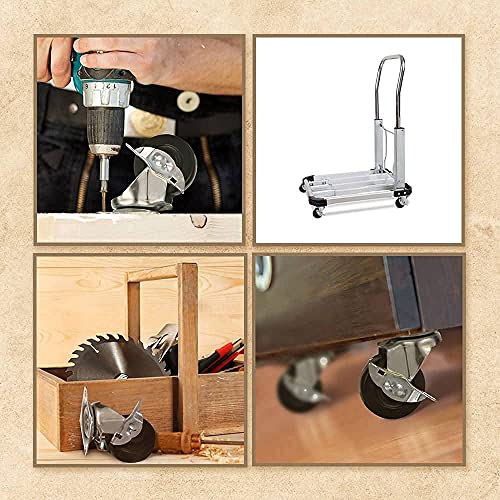 MegaDeal 12 PK 2" Swivel Caster with Brake Wheels Hard Rubber Base with Top Plate & Bearing - Image 5