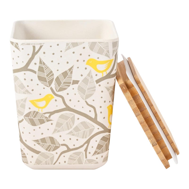 Earthism EcoFriendly Bamboo Fibre CanisterStorage Container Air Tight 1000 ml Life White Grey - Image 2