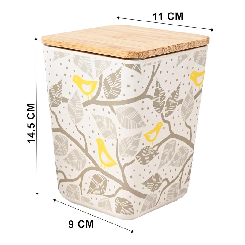 Earthism EcoFriendly Bamboo Fibre CanisterStorage Container Air Tight 1000 ml Life White Grey - Image 5
