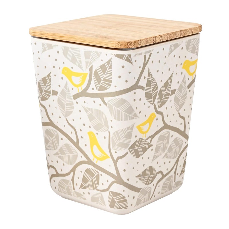 Earthism EcoFriendly Bamboo Fibre CanisterStorage Container Air Tight 1000 ml Life White Grey - Image 1