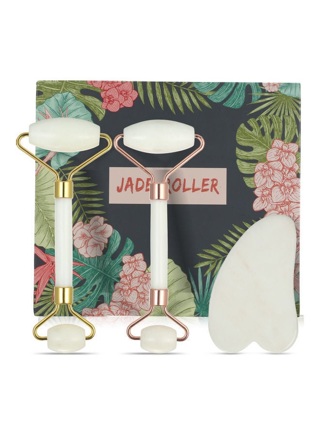 NIBEMINENT Jade Roller Guasha Skin Scraper Facial Massager Set - Image 2