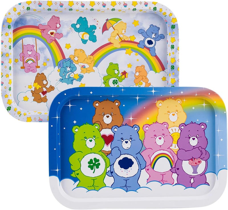 Care Bears Kitchen Decor Accessories Set - Bundle with 2 Food Platters for Parties, Family Gatherings, Birthdays, and Drinks Plus Stickers - Image 1