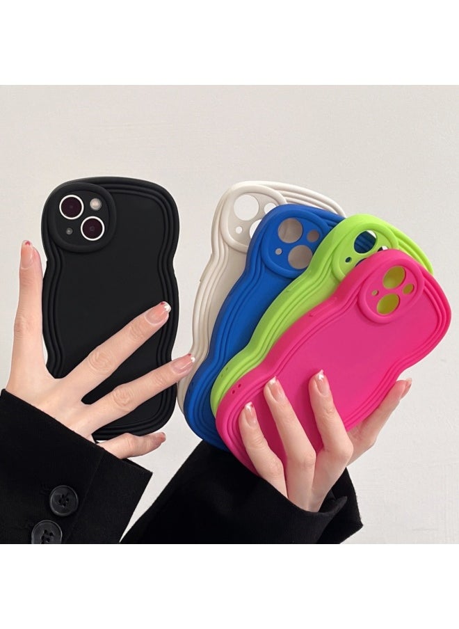 Generic - Ins Niche Wind Wave Edge IPhone16/15Pro Max Apple 14/13 Mobile Phone Case Soft Case-Color:KD Oil Injection Wavy Edge Khaki-Applicable Model:16pro (without Packaging) - Image 1