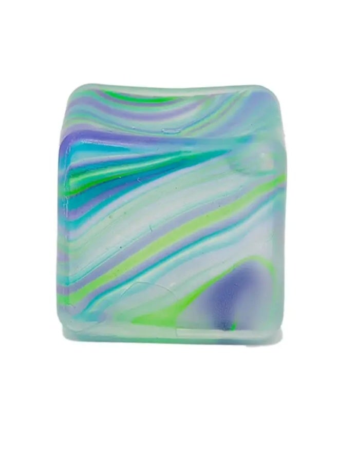 5.5cm Ruffled Square Maltose Green Squishy Toy – Soft Slow Rebound Stress Relief Toy - Image 1