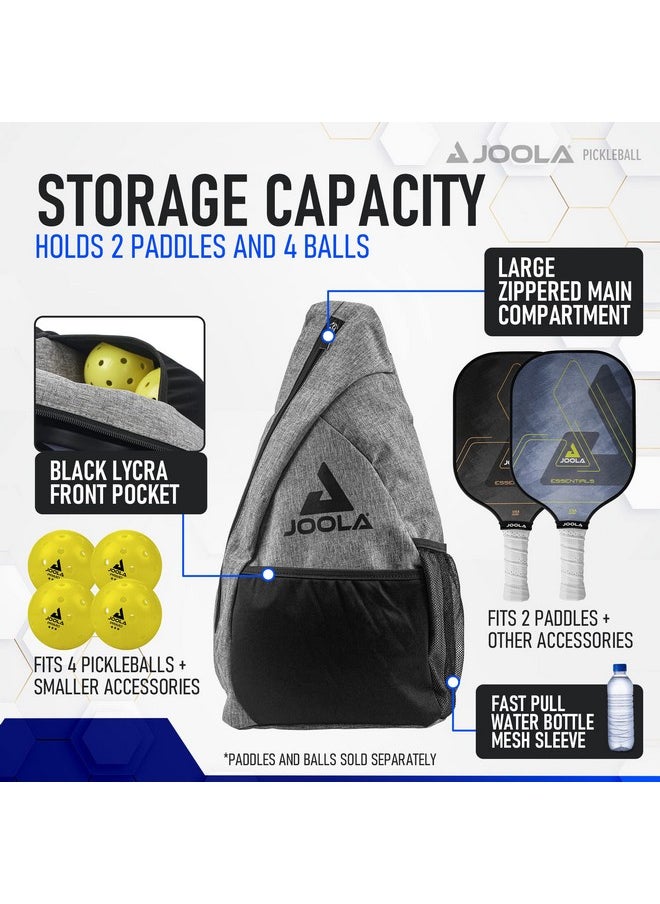 JOOLA - JOOLA Essentials Sling Pickleball Bag - Fits 2 Rackets and 2 Balls - Features Front Pocket, Fence Hook, & Water Bottle Mesh Pocket - Reversible Left or Right Single Backpack Strap - Image 1