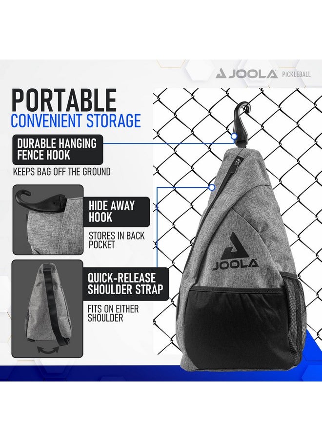 JOOLA - JOOLA Essentials Sling Pickleball Bag - Fits 2 Rackets and 2 Balls - Features Front Pocket, Fence Hook, & Water Bottle Mesh Pocket - Reversible Left or Right Single Backpack Strap - Image 1