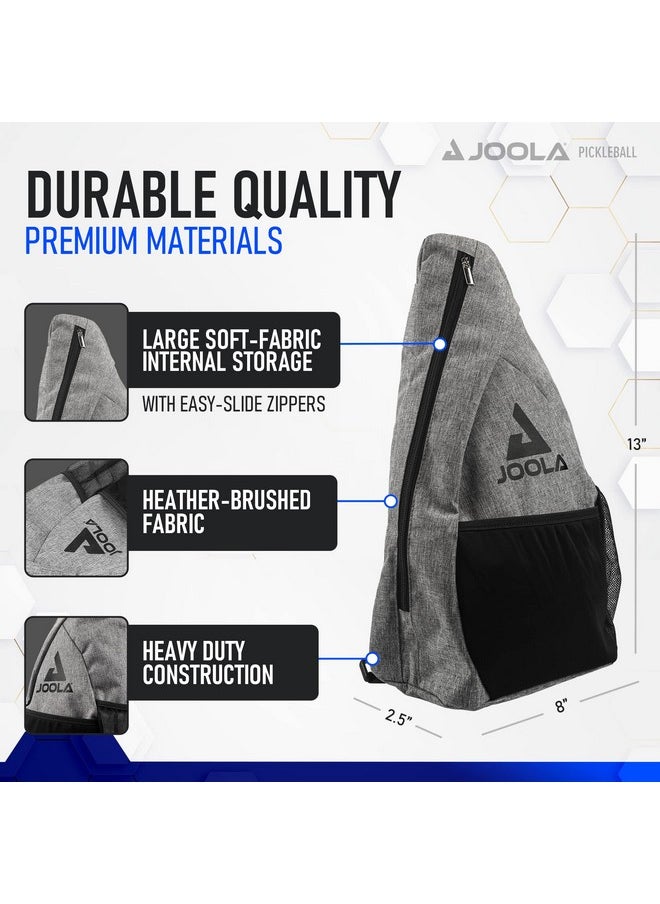 JOOLA - JOOLA Essentials Sling Pickleball Bag - Fits 2 Rackets and 2 Balls - Features Front Pocket, Fence Hook, & Water Bottle Mesh Pocket - Reversible Left or Right Single Backpack Strap - Image 1