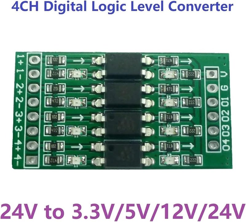 5PCS 4 Channel 24V to 3 3V 5V 12V 24V Digital Logic Level Converter Module PNP NPN Optical Isolation Board - Image 3