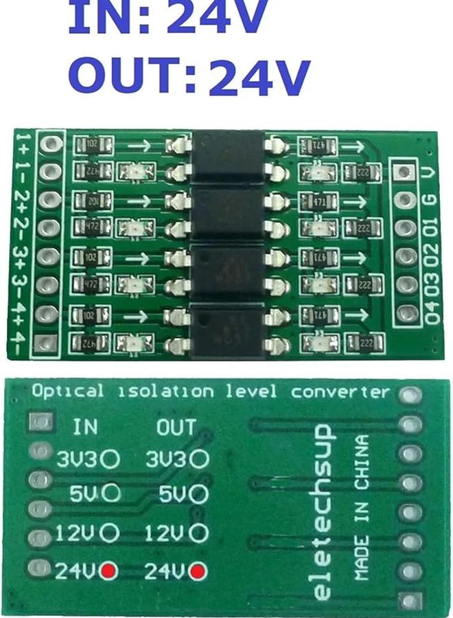 5PCS 4 Channel 24V to 3 3V 5V 12V 24V Digital Logic Level Converter Module PNP NPN Optical Isolation Board - Image 2