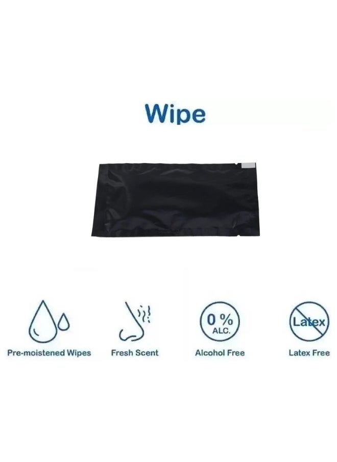 Halapack - [200 PCS] Halapack Black Plain Pouch Refreshing Wet Wipes with Fluorescent Fragrance – Ideal for Hand Cleaning After Food - Image 1