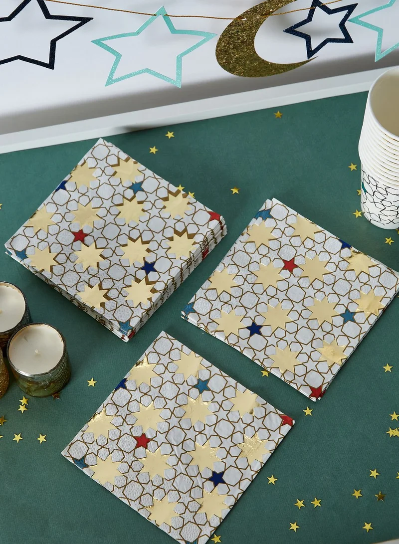 Party Camel 20 Pack Star Pattern Napkins