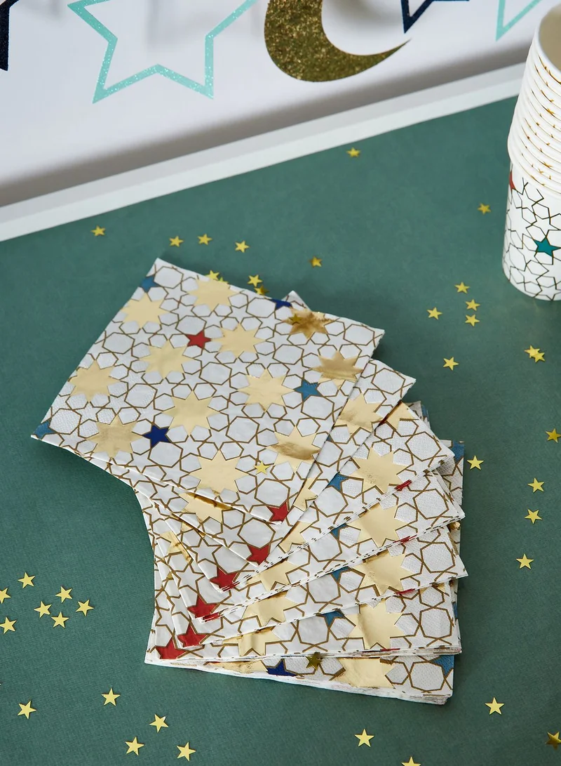Party Camel 20 Pack Star Pattern Napkins