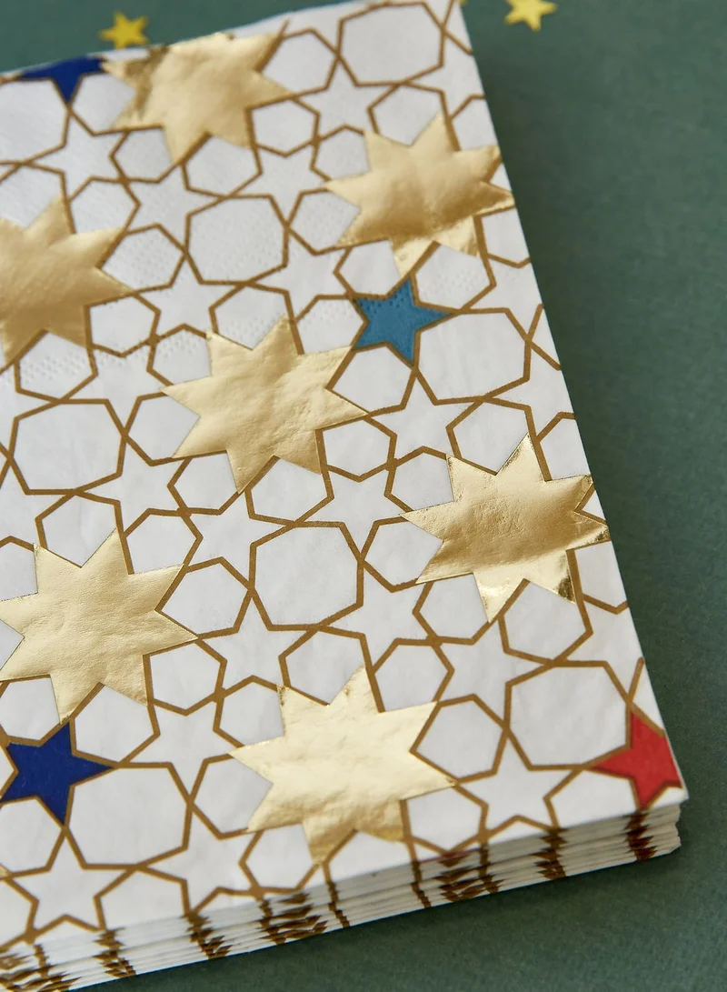 Party Camel 20 Pack Star Pattern Napkins