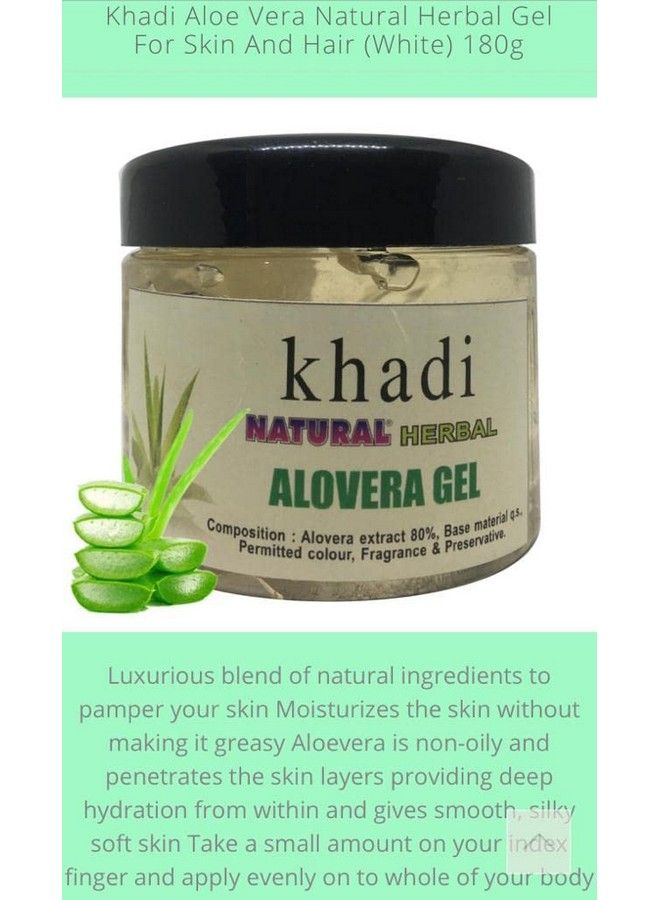 Khadi Natural Herbal Aloe Vera Gel For Face & Hair ;Anti Acne & Anti Pigmentation Anti Pimple Herbal Aloe Vera Gel For Skin Moisturizing & Nourishing 200 Ml (Pack Of 1) - Image 3