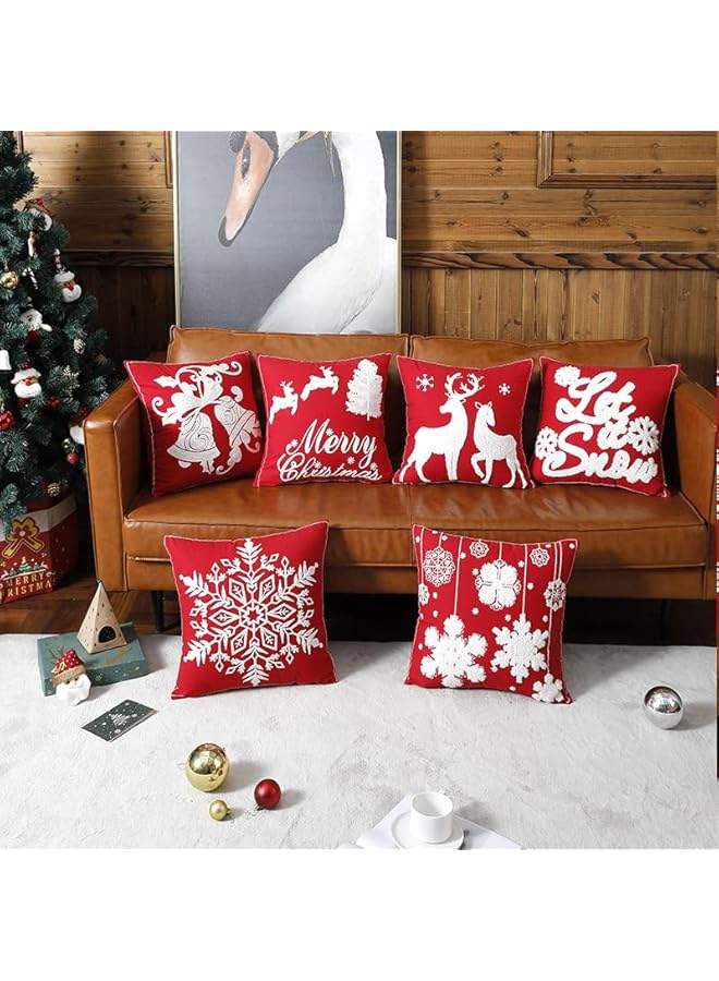 Green Tiger Christmas Pillow Covers 45x45, Pure Cotton Christmas Style Pillowcase, Soft Red Zippered Sofa Pillow Protective Case, Dustproof Pillow Protector for Christmas Day Home Decoration (A/B/C/D) - Image 5