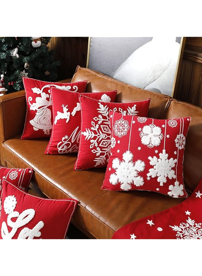 Green Tiger Christmas Pillow Covers 45x45, Pure Cotton Christmas Style Pillowcase, Soft Red Zippered Sofa Pillow Protective Case, Dustproof Pillow Protector for Christmas Day Home Decoration (A/B/C/D) - Image 4
