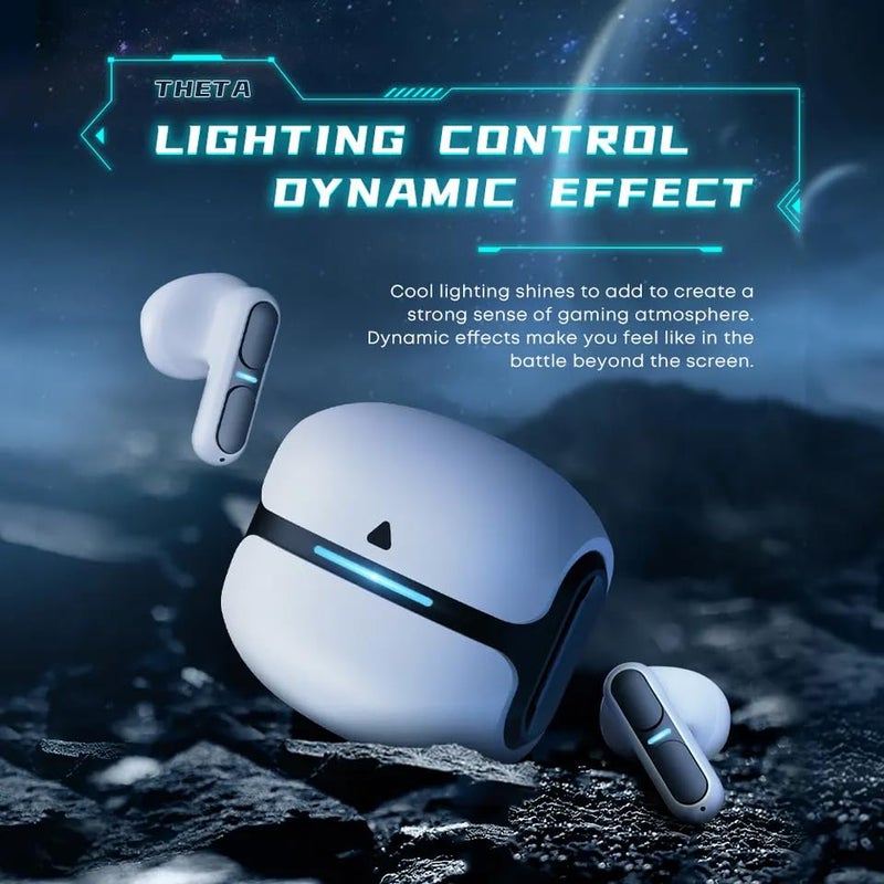 TECHNOVIEW Gaming Earbuds with Advanced ENC Technology,HD Mic,BT V5.3,Low Latency, Sci - Fi Hill Shaped Design,300mAh Battery Life,Fast Charging in 1Hr,6Hrs Playtime,13mm Dynamic Drivers [White] - Image 4