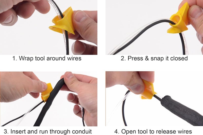 Electri Duct Yellow Loom Tool - Cable Insertion for Small Bundles from 1/4" to 3/8" - Image 2