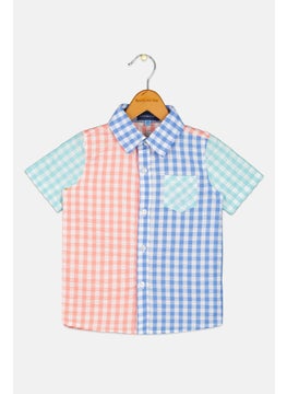 Toddler Boy Spread Collar Short Sleeve Top, Blue