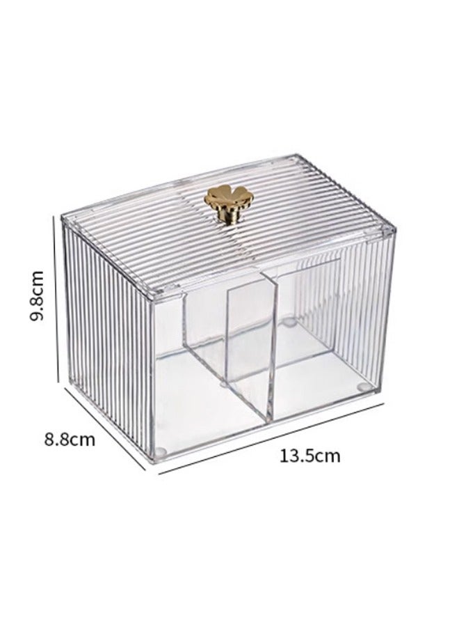 Transparent Cotton Storage, Makeup Pads Container, Split Storage Box with Lid - Image 4