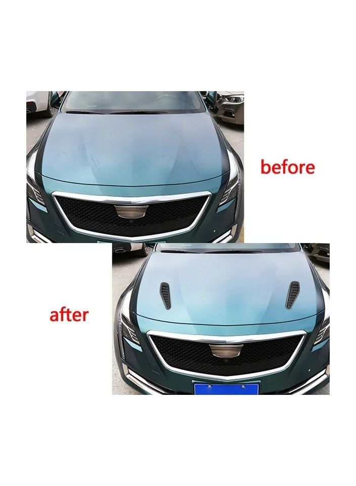 Generic 1-Pair Racing Car Hood Fender Decorative,Car Bonnet Hood Scoop Cover Trims - Image 3