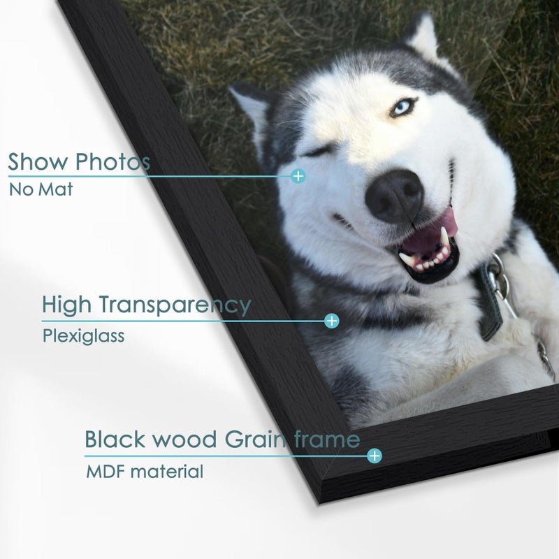Abtgt 8x10 Picture Frame Set of 18, Gallery Wall Frame Set, 8x10 Frame Bulk Set 18 Pack for Wall Mounting or Tabletop Display, Black Woodgrain - Image 5
