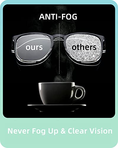 LianSan Oversize Anti-Fog Safety Glasses for Nurses, Z87.1 Certified Goggles for Women, Square UV Protection Black - Image 3