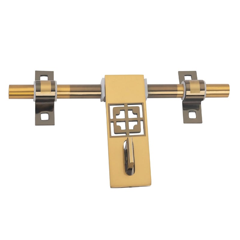 ATOM Atom 96 Inch Steel Aldrop Fancy Aldrop for Door Fittings Kit Door Accessories Black Gold Finish Pack of 1 LemonBG  - Image 2