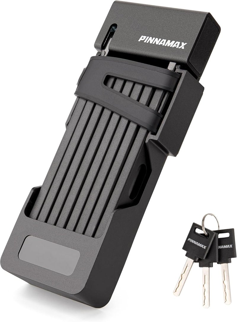 PINNAMAX Foldable Bike Lock - Compact Folding Bicycle Lock with 3 Keys - Frame Mount Anti-Theft Locks for E-Bike, Motorcycle, Scooter, Bicycle, Door, Gate - Image 1