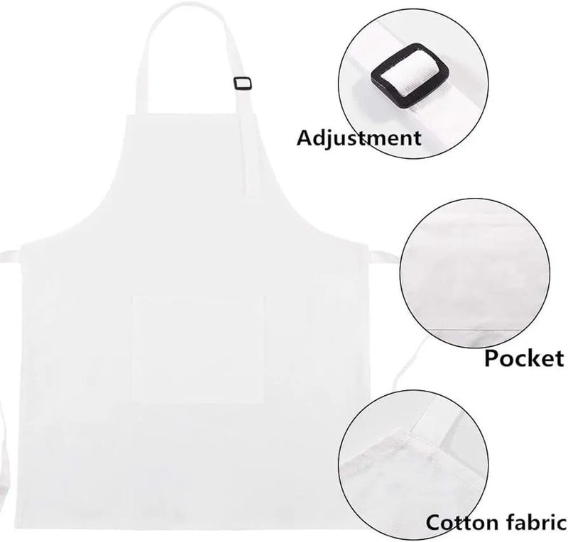 MAKSTILE Kids Apron With Adjustable Neck Strap |Apron for Kids for Cooking, Baking, Painting & School Activities | Chef Apron for Girls & Boys | 3 to 6 years | Size-50 x 37 cms (White) - Image 3