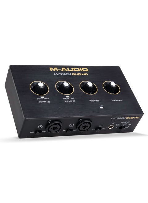 M-AUDIO M-Track Duo HD Audio Interface 24bit 192kHz for Recording, Streaming, Podcasting with USB-C, 2 XLR TRS Inputs, 2 TRS Outputs, Software Suite