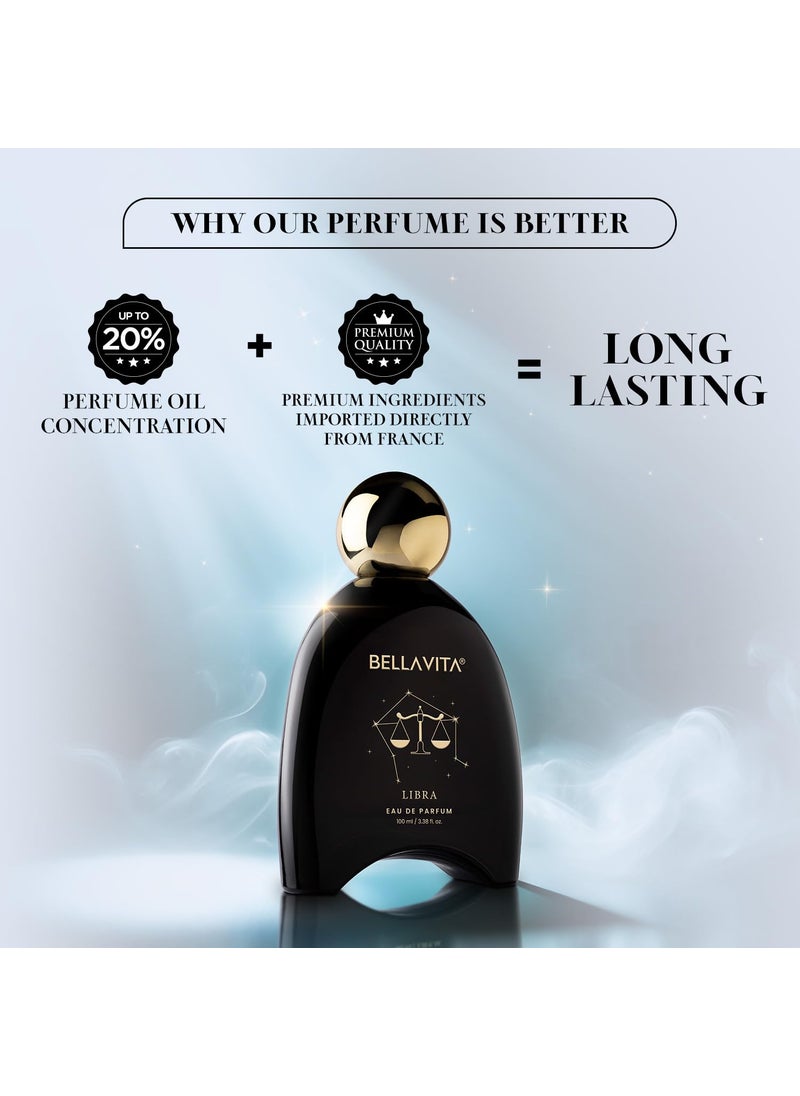 BELLAVITA BELLAVITA Zodiac Collection Libra EDP Unisex Spicy Lavender and Sandalwood Premium Long Lasting Fragrance Perfume for Men and Women 100ml  - Image 2