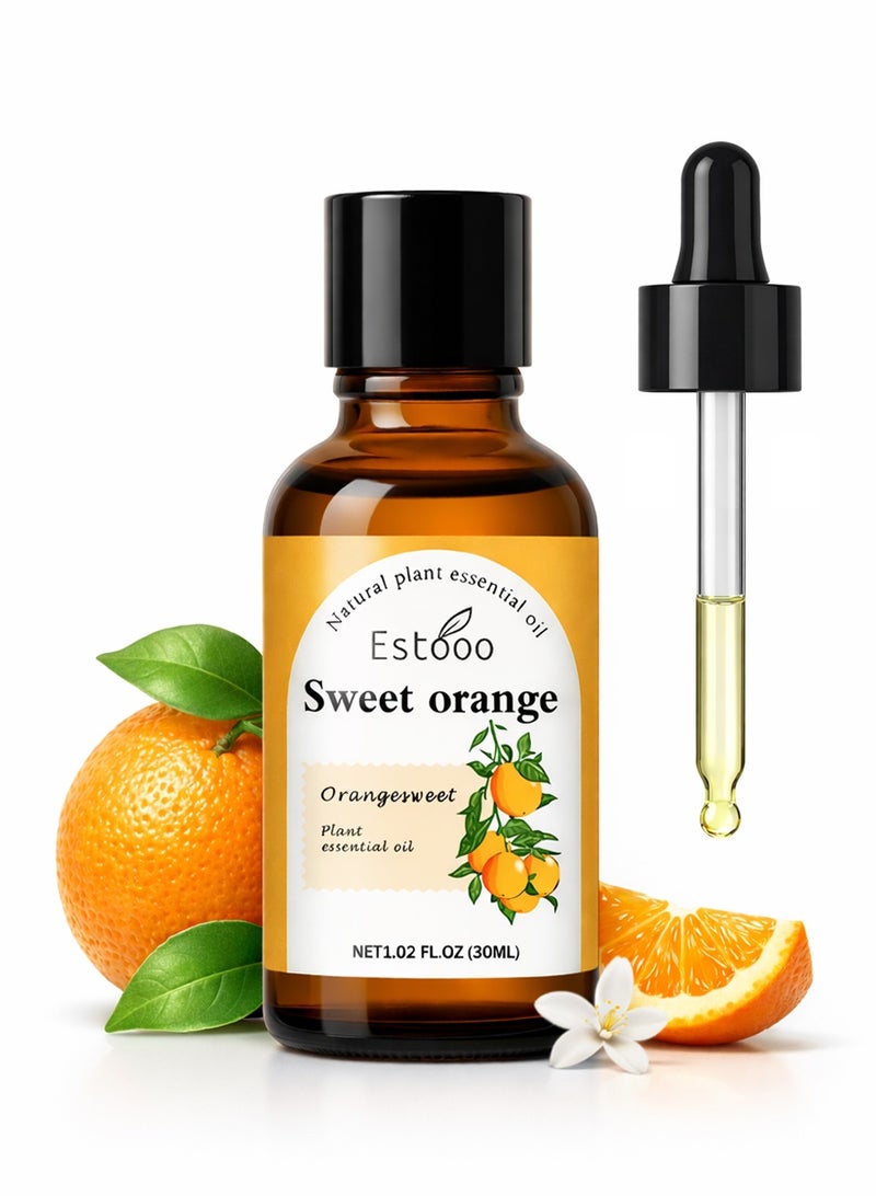 estooo Sweet Orange Essential Oil 30ml – Naturally Distilled Aromatic Oil with a Fresh, Joyful Citrus Aroma for a Cheerful & Uplifting Ambience - Image 1