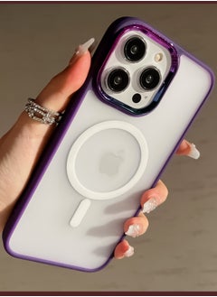 OQUERA iPhone 15 Pro Max Magsafe Case Transparent Purple【N52 Stronger Magnets】【Shockproof Military-Grade Protection】iPhone 15 Pro Max Cover Anti-Yellow & Anti-Scratch, Ultra Slim, Magnetic Cover for 15 Pro Max Transparent Purple  - Image 1