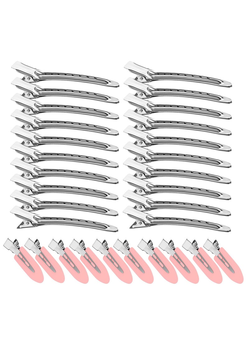 Goolsky Duck Billed Hair Clips, Metal Alligator Hair Clips with Holes, Hair Pins 30 Pcs, Metal Hair Clips for Styling and Makeup, Silver Perfect for Home Use and Salon, Bows DIY. (30pcs Mixed) - Image 1