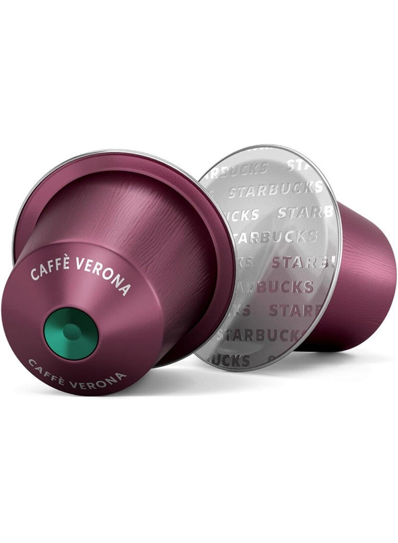 ستاربكس بسولات قهوة ستاربكس كافيه فيرونا (Caffè Verona) لنسبريسو - تحميص داكن (Dark Roast) - كثافة 10 - عبوة 30 كبسولة - Image 2