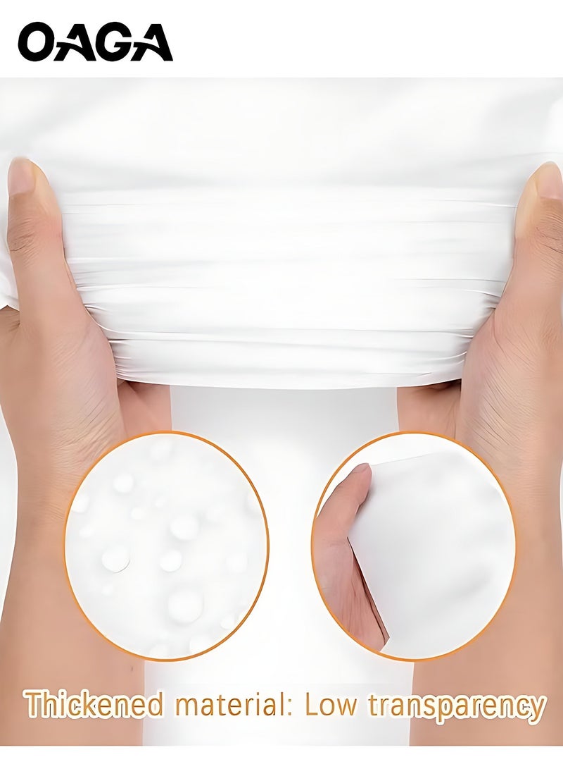 أوجا باك من 4 مفارش طاولة يمكن التخلص منها، 137 × 183 سم، مفرش طاولة بلاستيكي مستطيل أبيض، غطاء طاولة زخرفي مقاوم للماء للحفلات، حفلات الزفاف، أعياد ميلاد الأطفال، الكريسماس، الشواء أو الاستخدام الخارجي، مفارش طاولة مقاومة للماء - Image 2