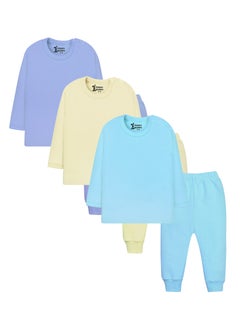 Funny Bunny Pack of 3 Cotton Long Sleeve & Pants Underwear Set for Baby  - Image 1