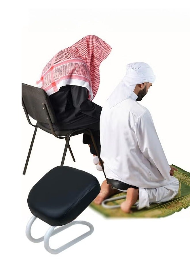 ماركة غير محددة كرسي صلاة قابل لتعديل الارتفاع، يُخفف آلام الظهر والمفاصل والركبة والكاحل أثناء الصلاة، خاصةً لمن يعانون من زيادة الوزن وكبار السن والنساء الحوامل (أسود)  - Image 5