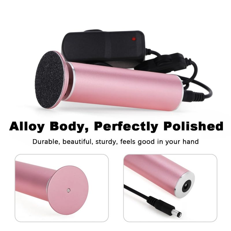 I·B·N G إزالة الجلد الميت الكهربائية للقدمين، جهاز قوي لإزالة الجلد الميت للقدمين بسرعة قابلة للتعديل مع 60 قرص صنفرة أدوات باديكير فرك القدمين، وردي - Image 2