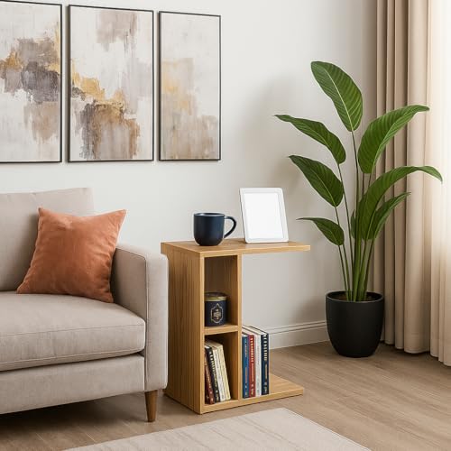 Heartily Linea Modern Wooden End Table/Side Table for Living Room & Bedroom | 17 mm Thick Engineered Wood | (Linea) - Image 5