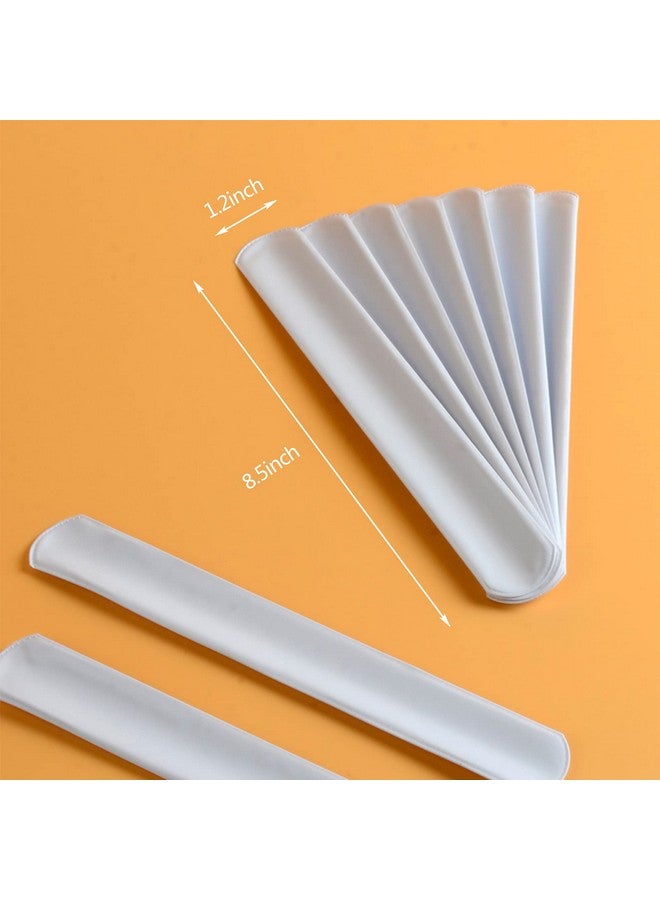 HappyHapi 42 Pack Slap Bracelets White,Diy Slap Bands Party Favors For Birthday,Halloween,Christmas, Blank Soft Wristband School Craft Projects, Diy Painting, Corsage, Vinyl Wrapping - Image 2