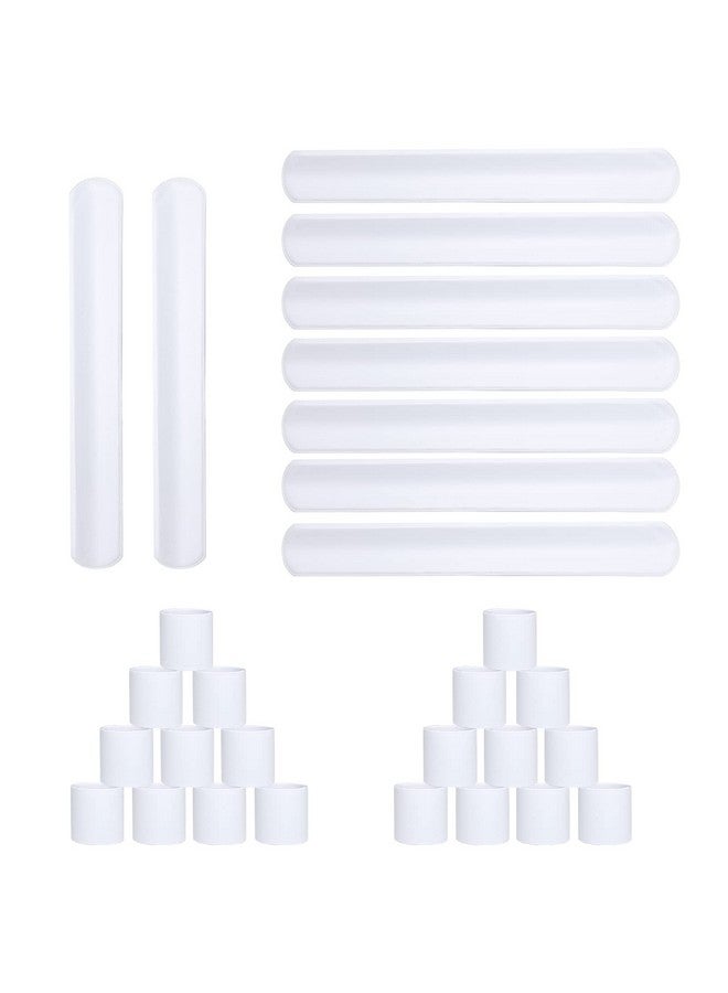 HappyHapi 42 Pack Slap Bracelets White,Diy Slap Bands Party Favors For Birthday,Halloween,Christmas, Blank Soft Wristband School Craft Projects, Diy Painting, Corsage, Vinyl Wrapping - Image 1