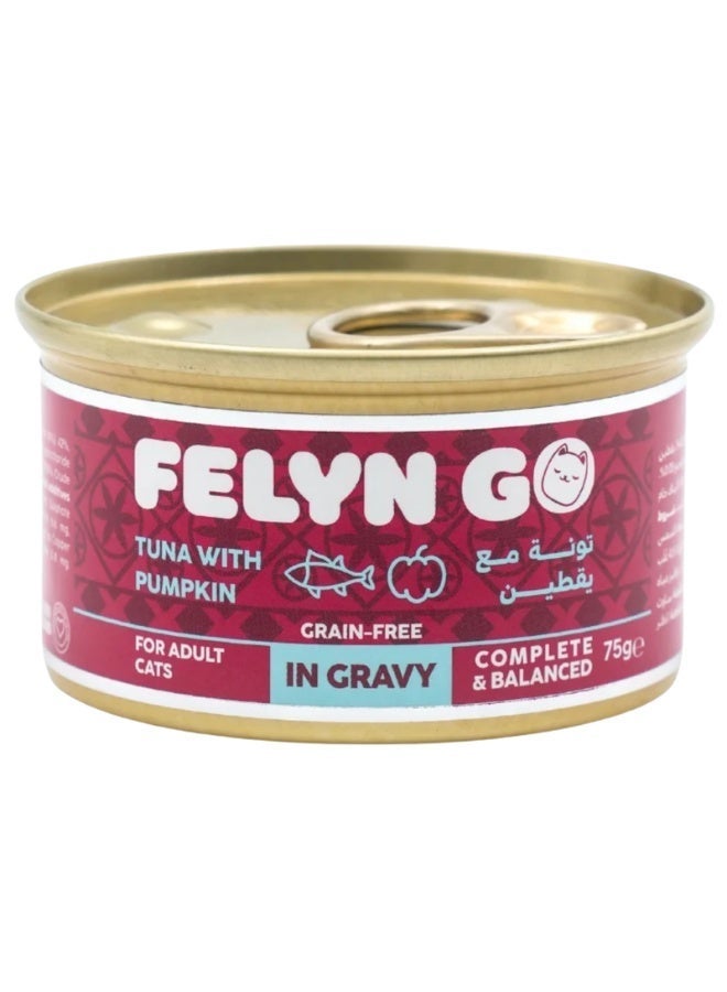 Felyn Go C&B Tuna with Pumpkin in Gravy – Complete Wet Cat Food 6 x75g - Image 1