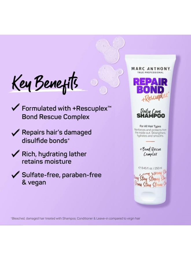 مارك أنتوني شامبو إصلاح، إصلاح الروابط + ريسكوبلكس - يصلح ويقوي ويحافظ على الروابط داخل الشعر - يزيل التجعد والشعر المتطاير ويقلل من التكسر - جاف وتالف، احترافي - Image 3