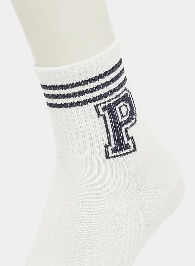 Styli Pack of 2 - Letter Detail Socks