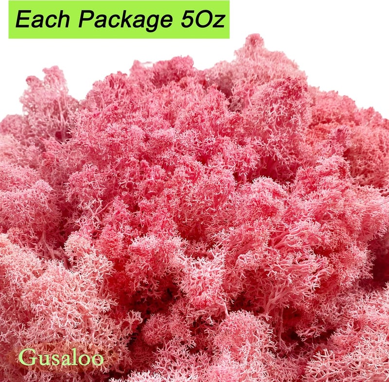 Gusaloo Preserved Moss 5oz Artificial Natural Fresh Green Moss for Craft Handicraft Arts Floral Project Wall Decor Table Decor Wedding Centerpieces Garden Terrariums Decoration-Pink - Image 4