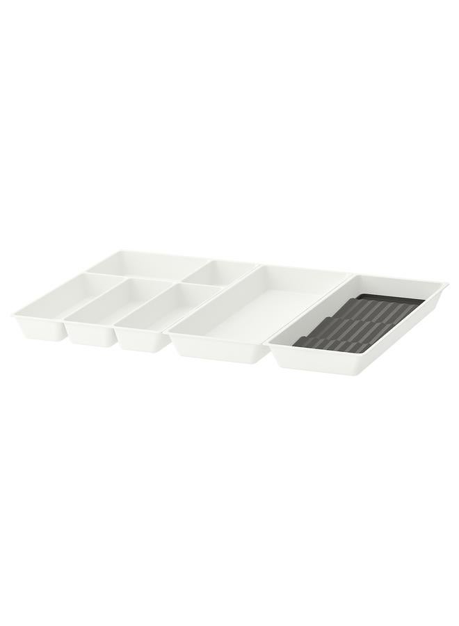 Zaboon Cutlery+utsl trays/tray w spice rck, white/anthracite, 72x50 cm - Image 1